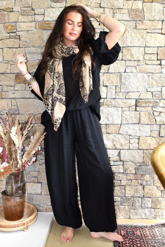 Randles Puff Sleeve Blouse Black
